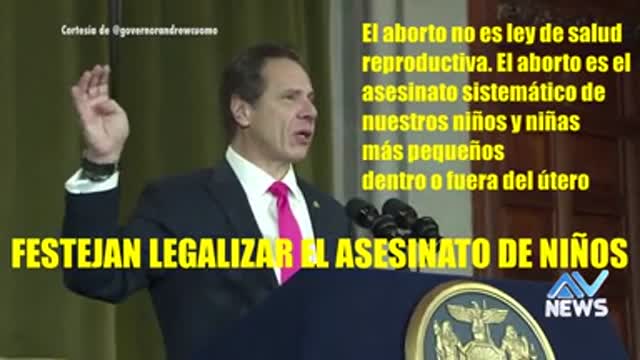 "RECORDEMOS" MOMENTO EN QUE GOBERNADOR CUOMO, HOY IMPUTADO DE NY APROBÓ EL ABORTO.