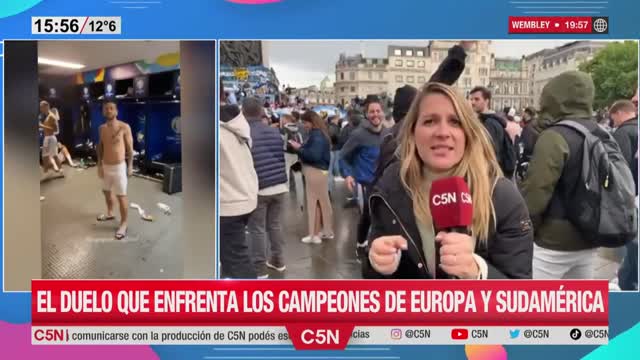 Banderazo de hinchas Argentinos en Wembley