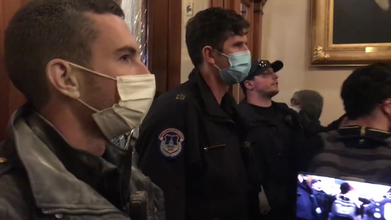 Ashli Babbitt Confronts Police for Not Stopping Rioters