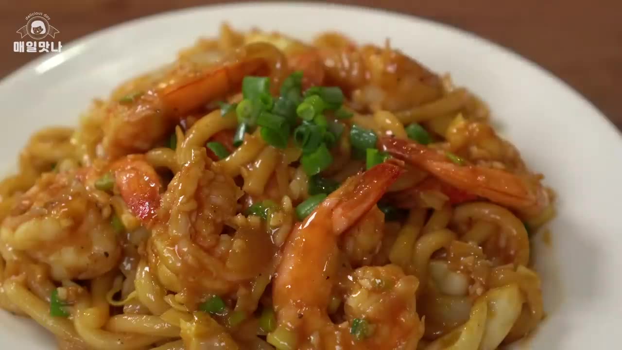 Stir-Fried Prawn Noodles __ Stir-Fried Shrimp Udon