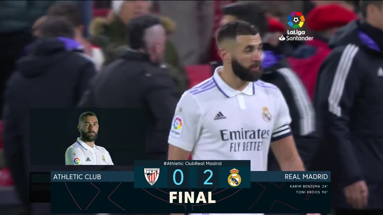 Resumen de Athletic Club vs Real Madrid (0-2)