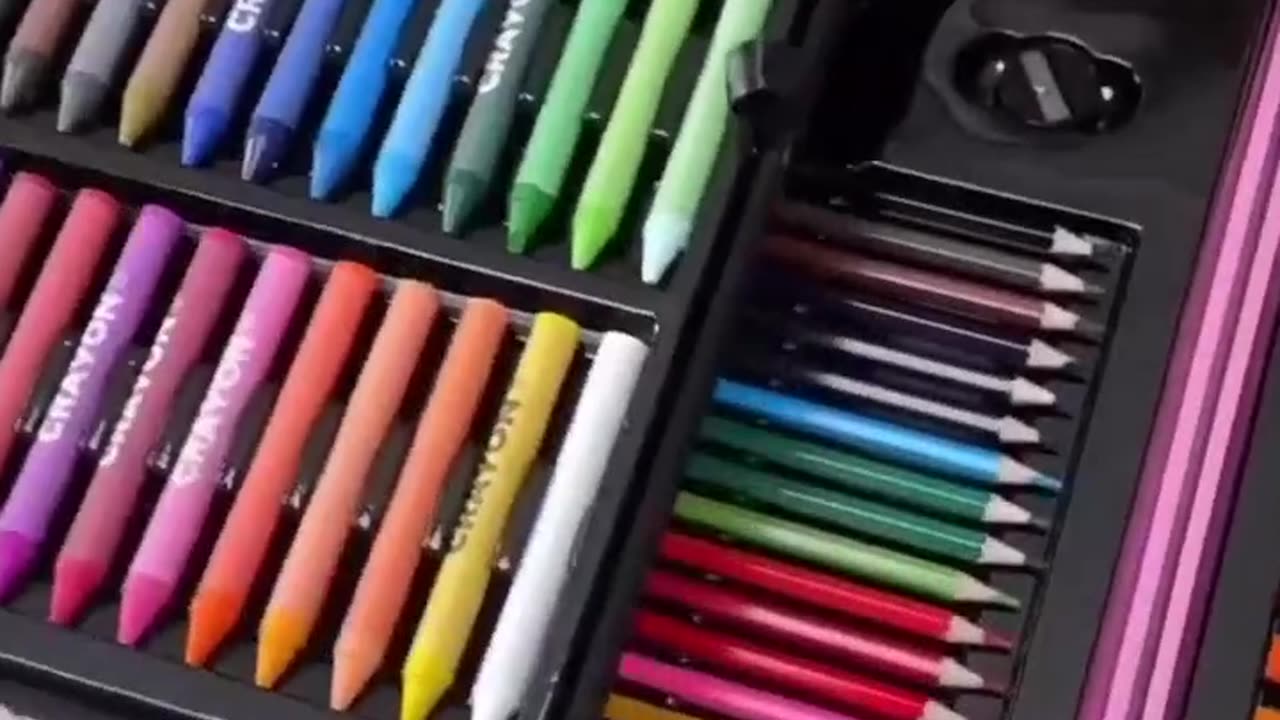 Suitcase of crayons