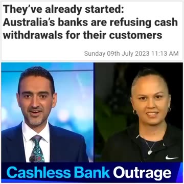 Australias banks are refusing cash 💵 withdrawals for their customers…