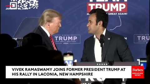 BREAKING NEWS Vivek Ramaswamy Joins Trump Onstage At Pre-Primary New Hampshire Rally