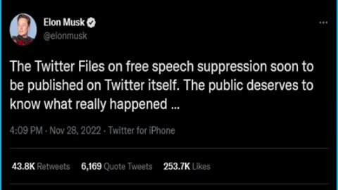 Elon Musk Prepares To Release "The Twitter Files" On Free Speech Suppression