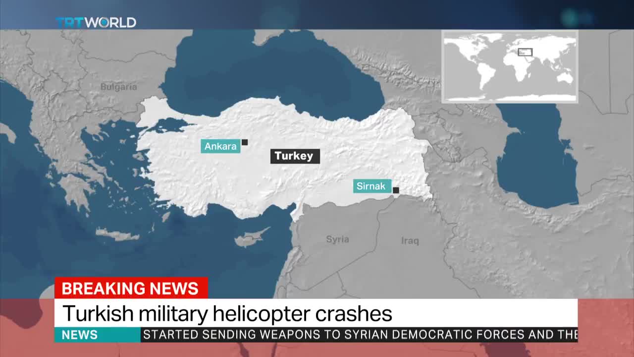 Breaking News: Turkish military helicopter crashes in Sirnak province
