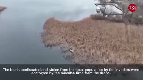 Boats in which Russians got ashore in Kherson struck by drone fire - "They tried to escape in boats