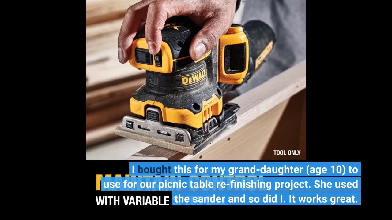 DEWALT 20V MAX* XR Palm Sander Sheet-Overview