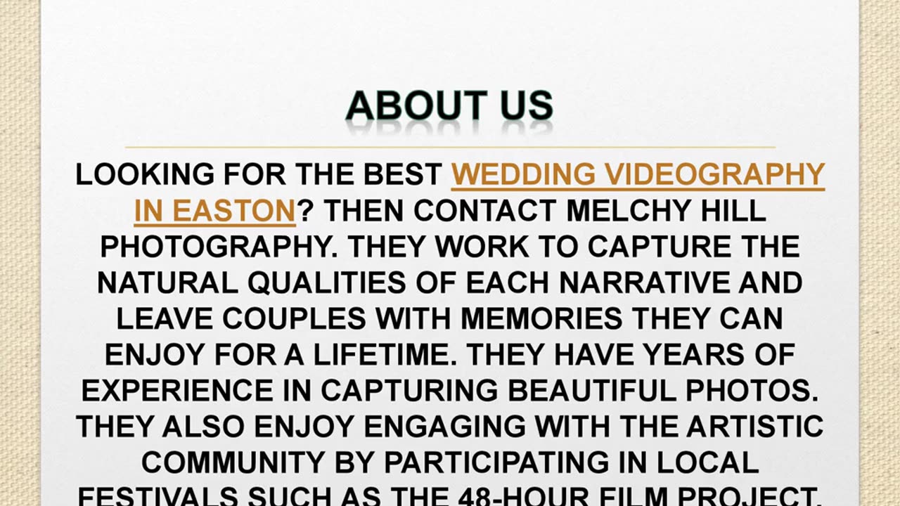 Best Wedding Videography in Easton