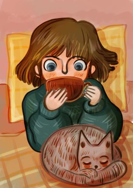 I draw cute girl ;-)