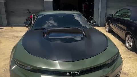 Digging the Camo Green we put on this Camaro ZL1 #drpigment #cartok #peelablepaint #camarozl1