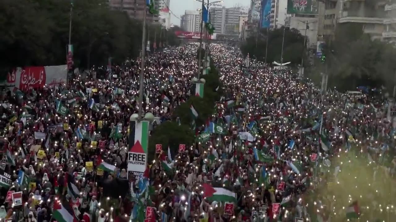 ▶️ Karachi: Hundreds of thousands of Pakistanis in solidarity with Palestine.