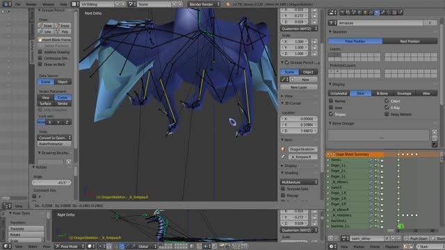 DVL // Animating the Dragon // Swim, Fly (Accelerate), Recoil / Big Hit