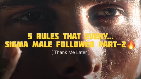 5 rules that every sigma male followed 😎