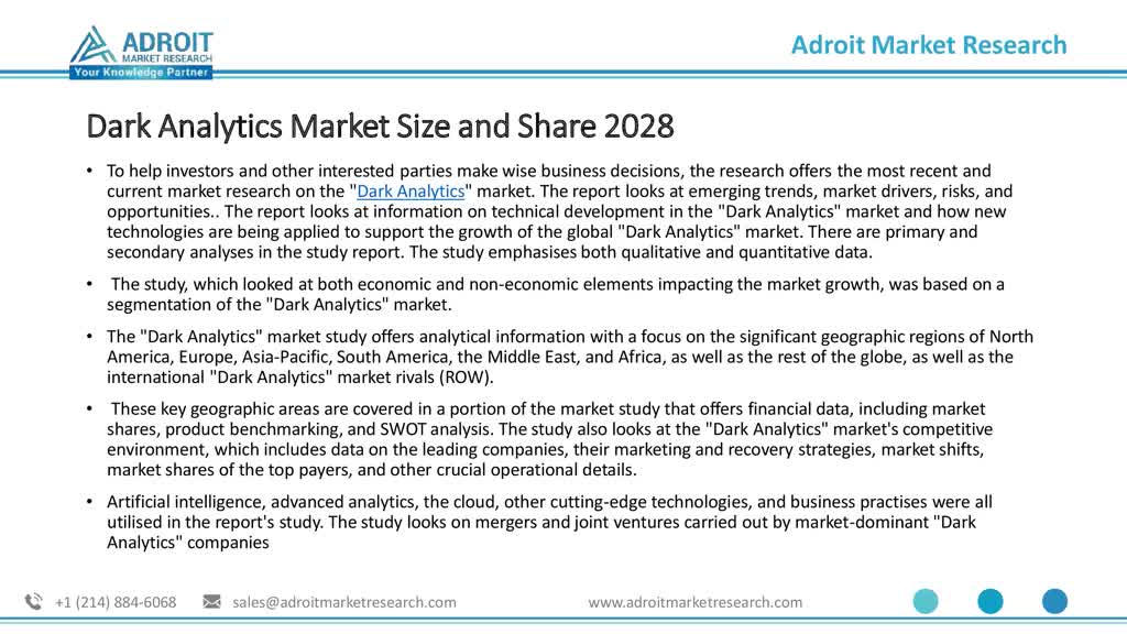 Dark analytics Market Scope,Demand Analysis and Competition Analyisis 2028