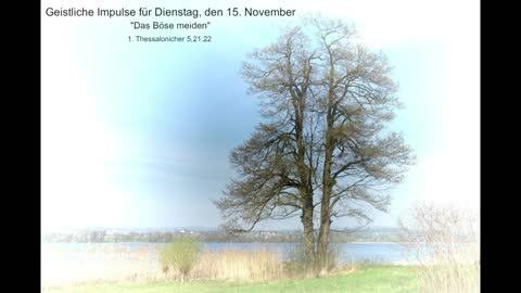 Geistliche Impulse für Dienstag, den 15. November