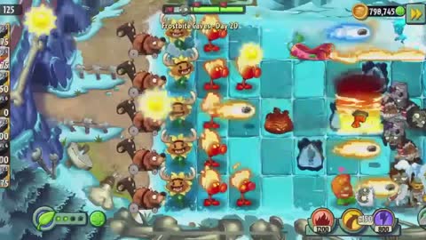 Plants vs Zombies 2 Frostbite Caves - Day 20