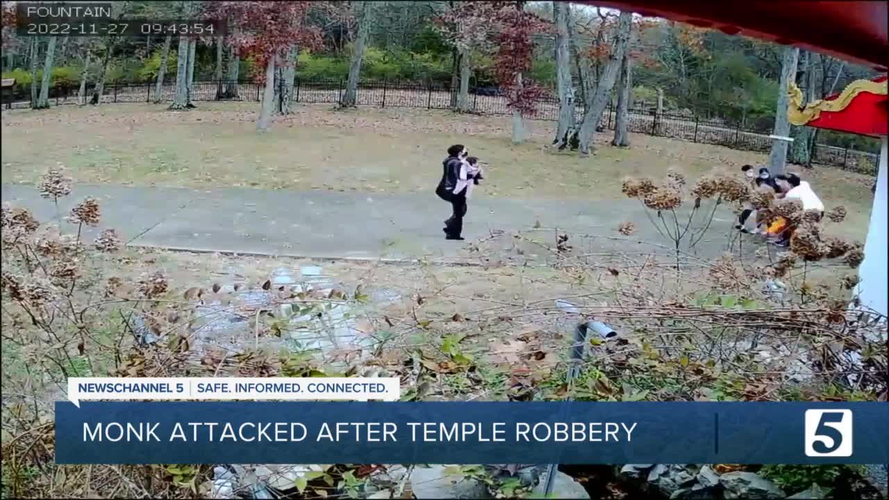 Caught on camera Buddhist temple robbed, monk attacked