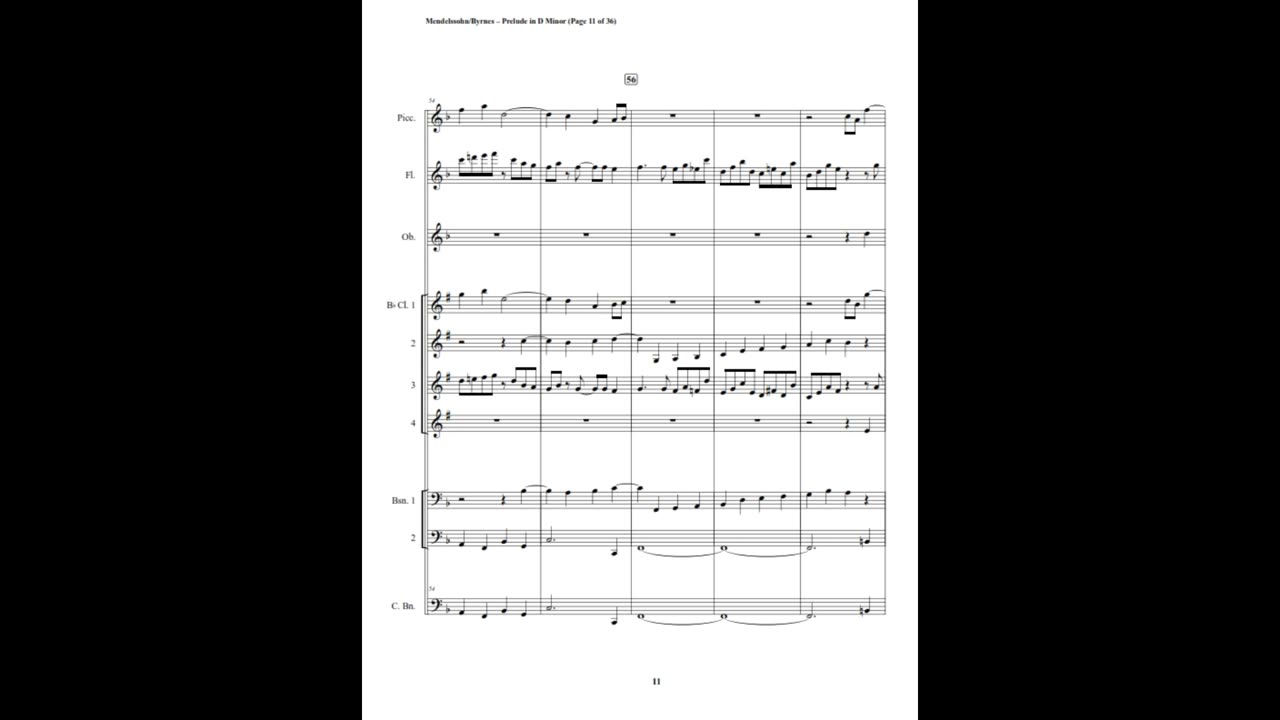 Felix Mendelssohn – Prelude in D Minor, Op. 37 (Woodwind Choir)