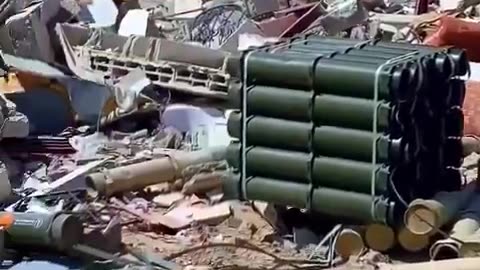 Footage shows part of military remnants left by Israeli forces