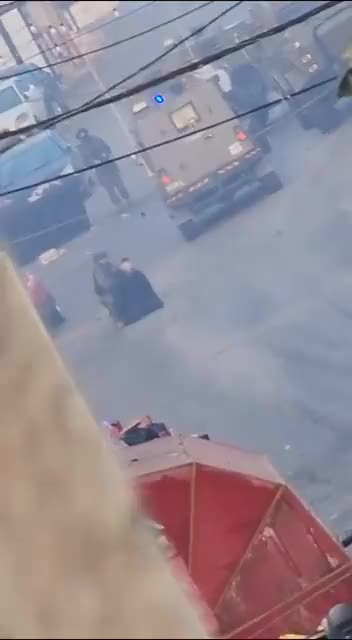 Israeli army has blindfolded a Palestinian and using him as the human shield in the West Bank.