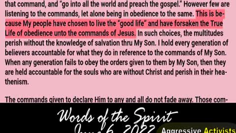 Words of the Spirit. June 7 2022