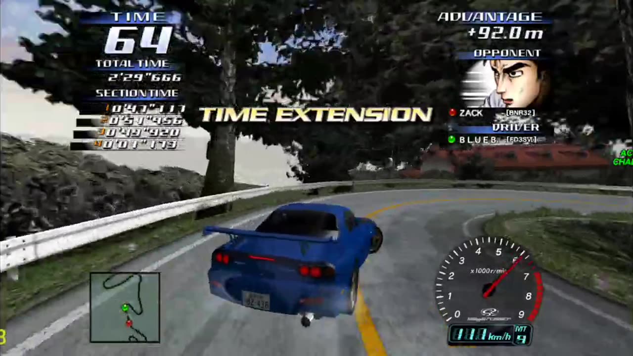 Initial D Arcade Stage 3 - Mazda RX7 Spirit R Legend Of The Street Walkthrough Pt 10(Flycast HD)