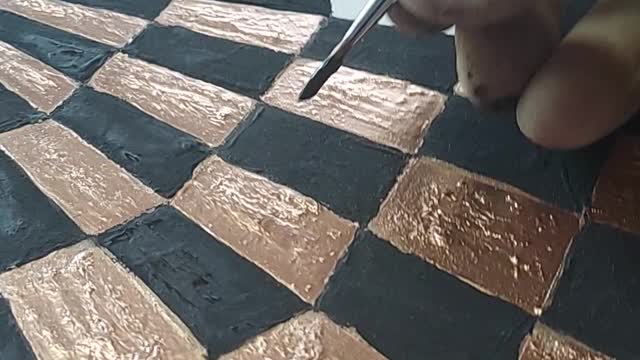 3-man chess board painted squares