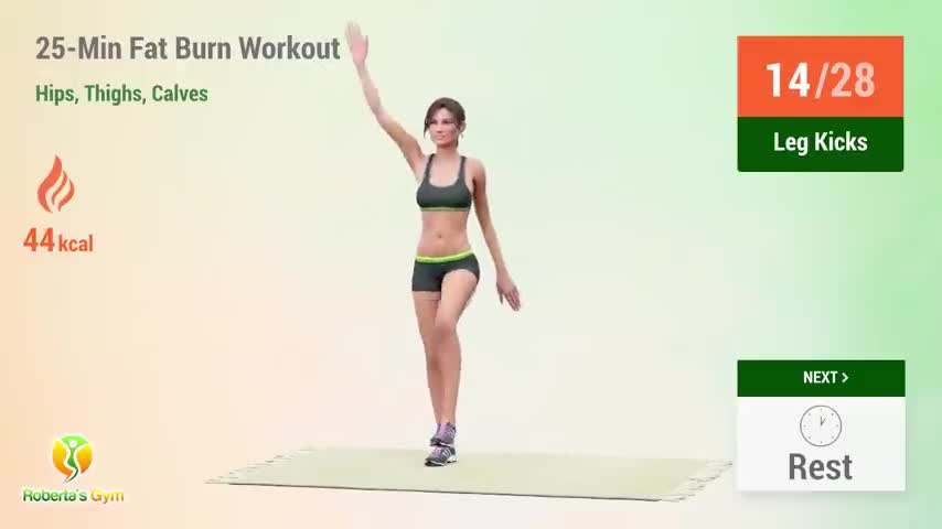 25-MIN LEG WORKOUT + FAT BURN HIPS, THIGHS, CALVES