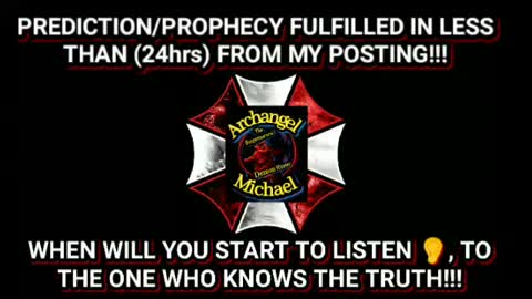 Archangel Michael calls it, yet once again in less than (24hrs) on my FACEBOOK TIMELINE