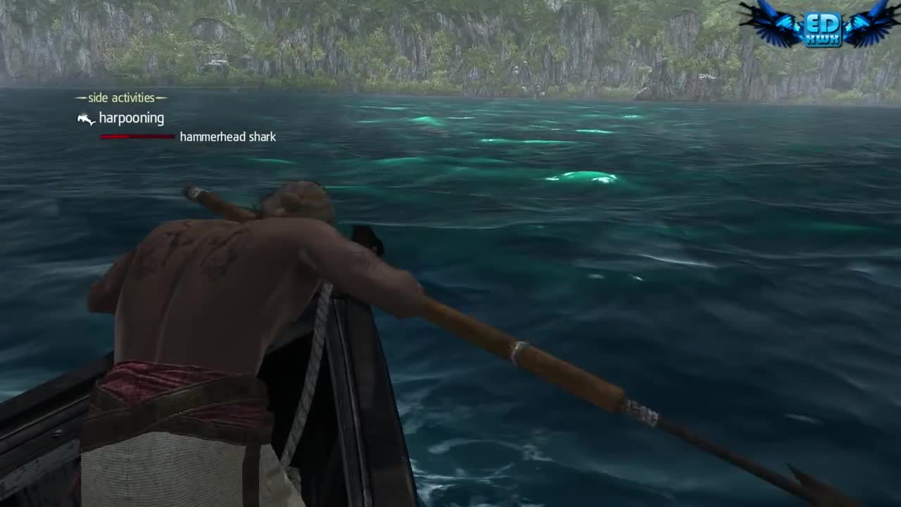 Assassin's Creed 4 All Harpooning Activities & The White Whale ( Moby Dick )