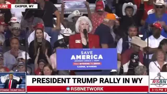 Tina Peters at Trump Rally in Wyoming.