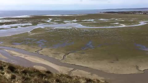 Very dangerous Morecambe bay tide super high tide