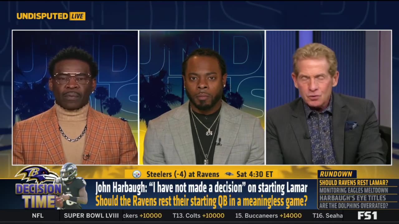 UNDISPUTED Skip Bayless reacts John Harbaugh I have not made a decision on starting Lamar