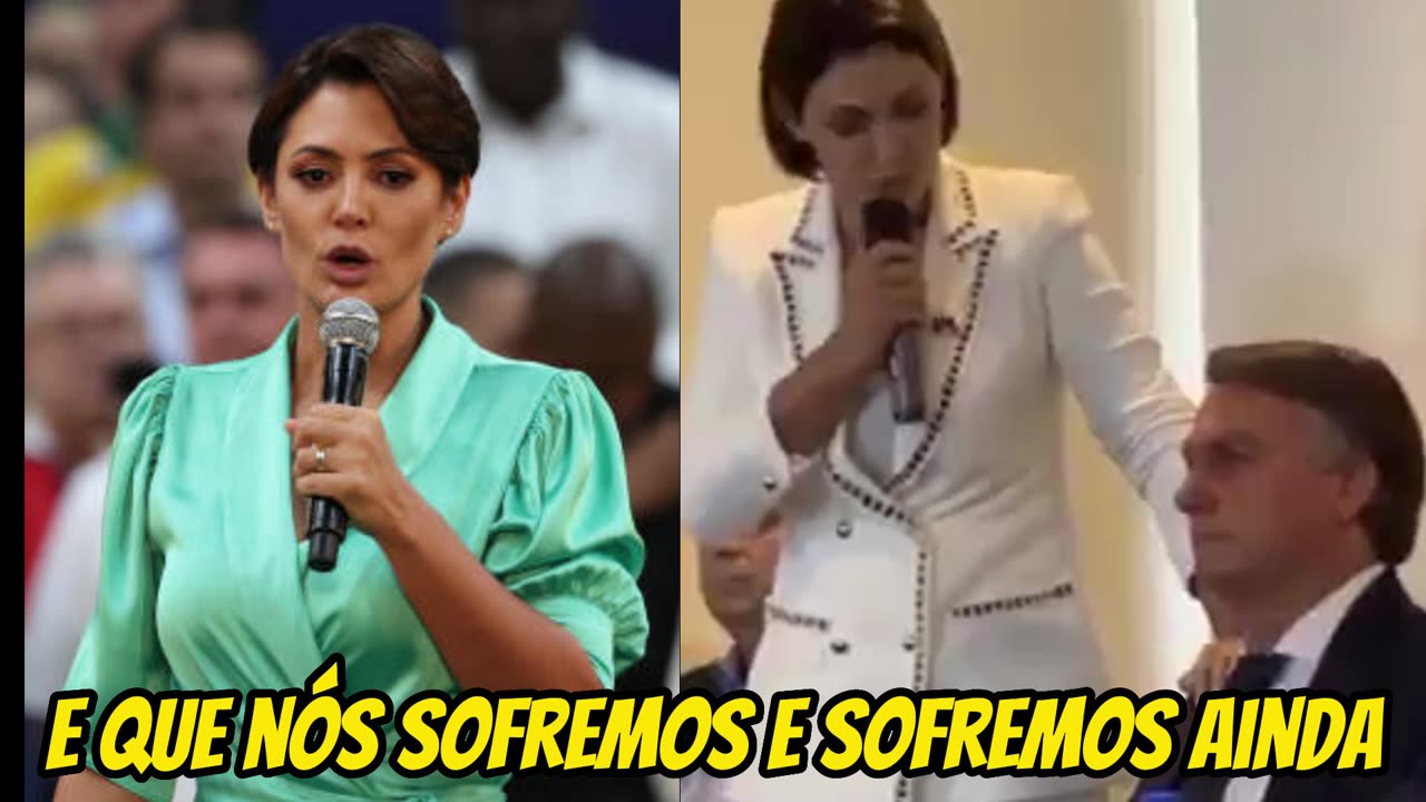 Bolsonaro fica emocionado com fala de michelle .