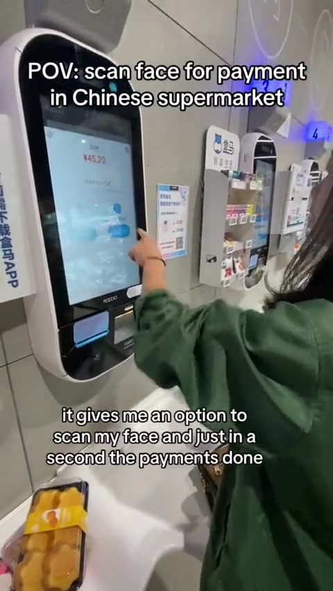 Chinese face scan biometric payment system.