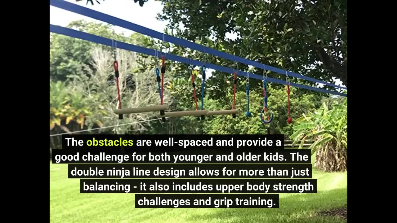 Read Compete Review: Double Ninja Slackline Obstacle Course for Kids Ninja Sla...