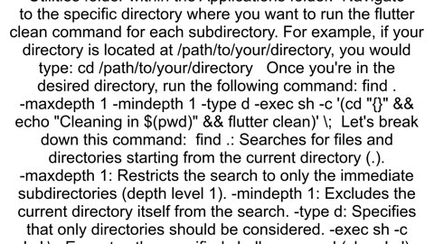 Run flutter clean command on each project in a directory