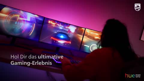 Philips Hue Play Gradient Lightstrip für drei Monitore