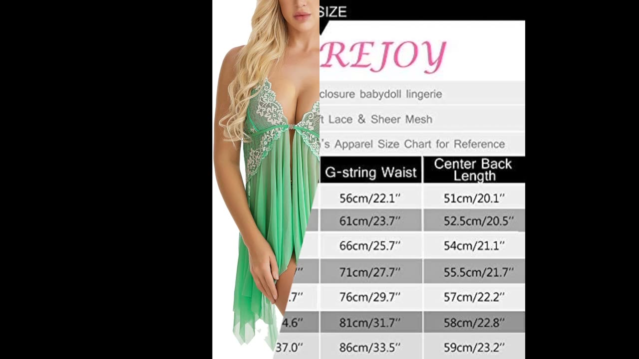 Lingerie for Women Front Closure Babydoll Lace Chemise V Neck Mesh Sleepwear