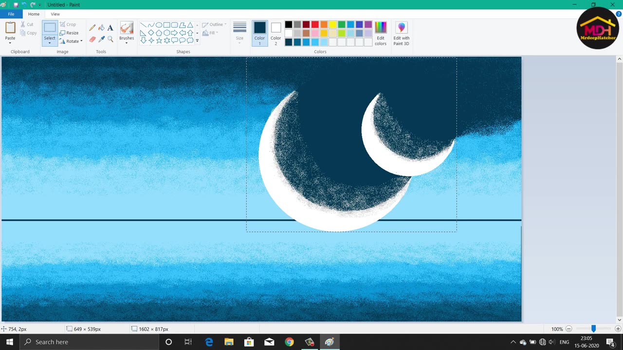 How to Draw - in computer| microsoft paint tutorial | computer drawing | scenery drawing