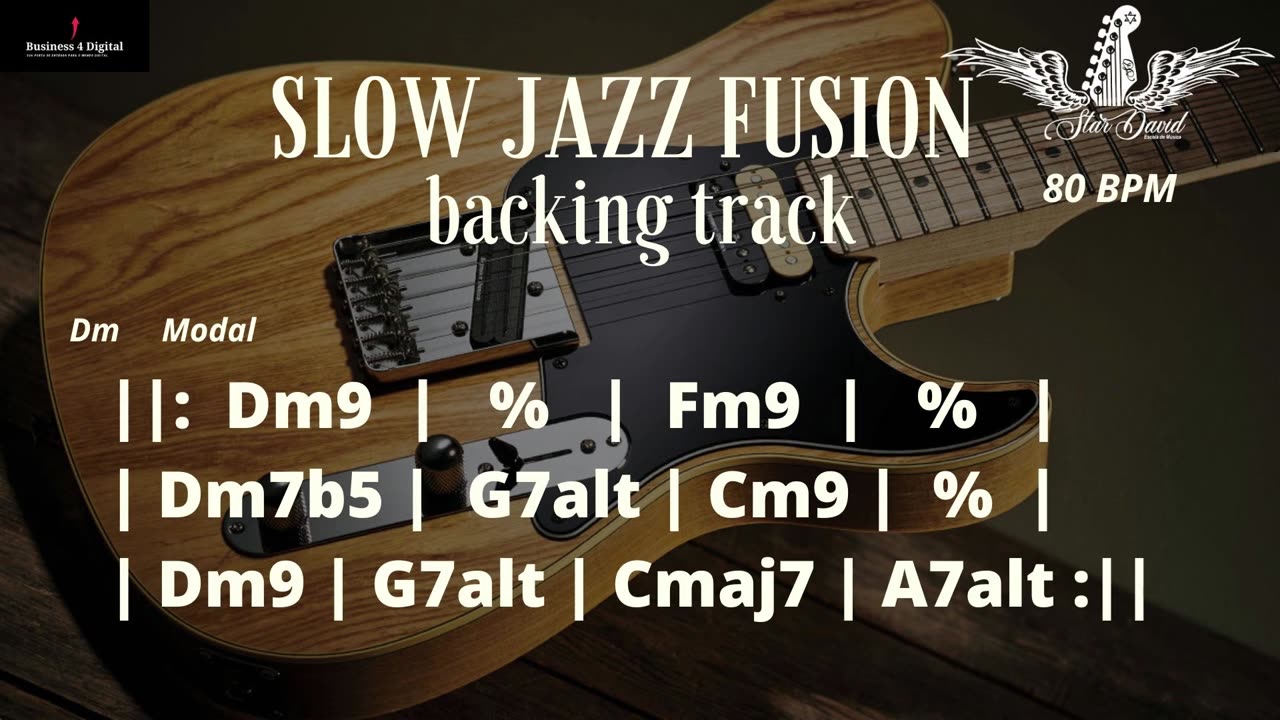 Backing Track Slow Jazz Fusion in Dm Modal