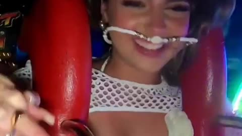 Beautiful women slingshot ride 😲🤫