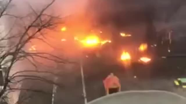 Helicopter crash into kindergarten in Brovary Kiev region
