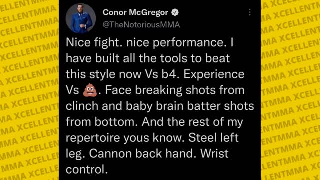 Conor McGregor reacts to Islam Makhachev's win, claims he can beat him