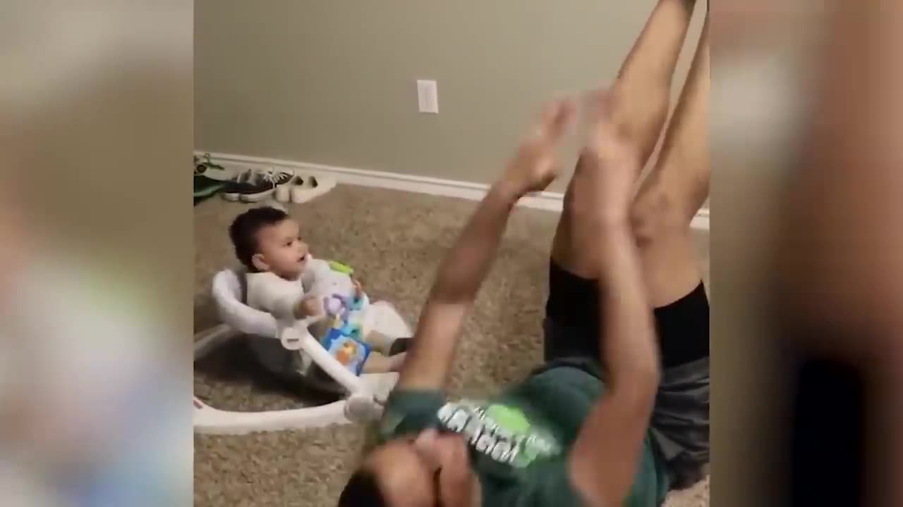 Funniest Baby and Dad Moment: When Baby At Home With Dad |Cute Baby Video