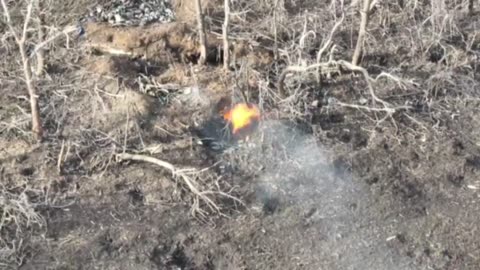 Entire Russian Dugout Burst into Flames