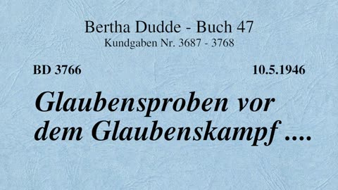 BD 3766 - GLAUBENSPROBEN VOR DEM GLAUBENSKAMPF ....