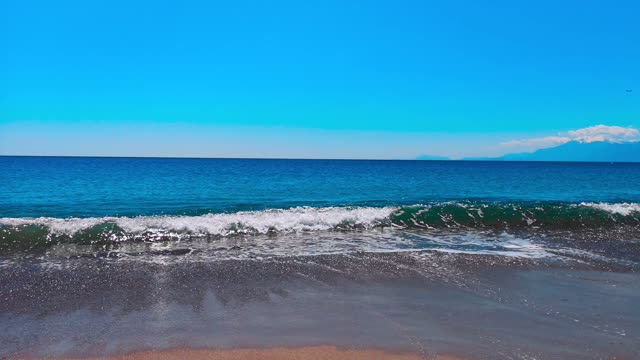 sea waves on the shore of the beach