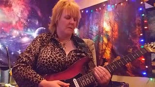 Latin Carlos Santana style guitar jam- Cari Dell- female lead guitarist